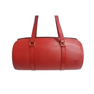 Louis Vuitton Handbag Red Soufflot Epi Leather